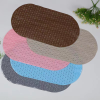 Solid Color Oval Woven Mat Bathroom Non-Slip Mat,one colour only,Plastic【Packaging without Words】_P02908439_2_m