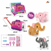 Plush walking elephant+hand pulled animal cage+accessory set in 3 colors,Electric,Sound,IC without language,Plastic【English Packaging】_201931724