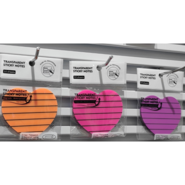 HX6011 Fluorescent Heart Line Sticky Notes 50 pages,Mix color,Plastic【English Packaging】_201501332_hd