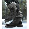 High-top waterproof padded warm snow boots,Men,#45,Black,12,Colored box,Rubber,pigskin【Packaging without Words】_201608409