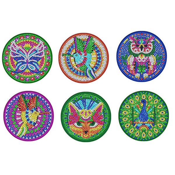 6PCS Diamond Painting Coasters,Multiple styles,Plastic【English Packaging】_201368224_hd