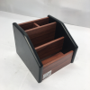 Trapezoidal triple barrel pen holder,one colour only,wood【Chinese English  Packaging】_201550073_1_m