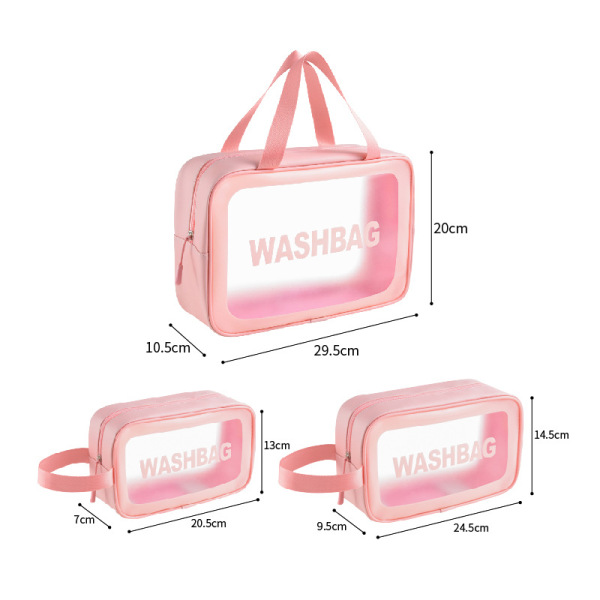 Transparent Large Makeup Bag Single Color Clear Powder [No Text Packaging]