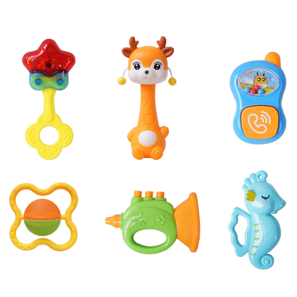 6 (pcs) cartoon puzzle toys to soothe baby gums