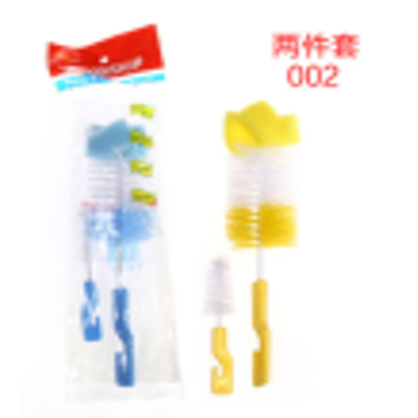 Bottle Brush Set of 2 Short Straight Handled Sponge Head Brushes,Mix color,Plastic【Packaging without Words】_201509057_hd