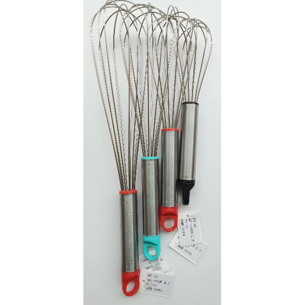 10-inch six wire black, red and blue handle 1.5 wire whisk,Mix color,Plastic【Packaging without Words】_201712673_hd