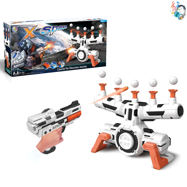 gun set Soft bullet Pistol
 Music IC without language Solid color With target Plastic【English Packaging】_200265216_hd