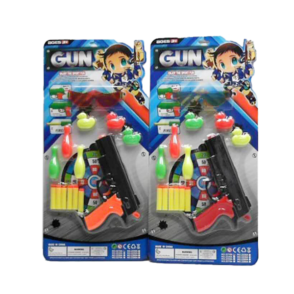 gun set Soft bullet Pistol
 Solid color With target Plastic【English Packaging】_200718533_hd