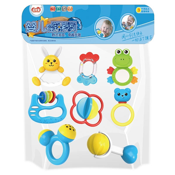 8pcs Baby Rattle Teether (китайская упаковка) пластик【Упаковка на китайском языке】_101021969_hd