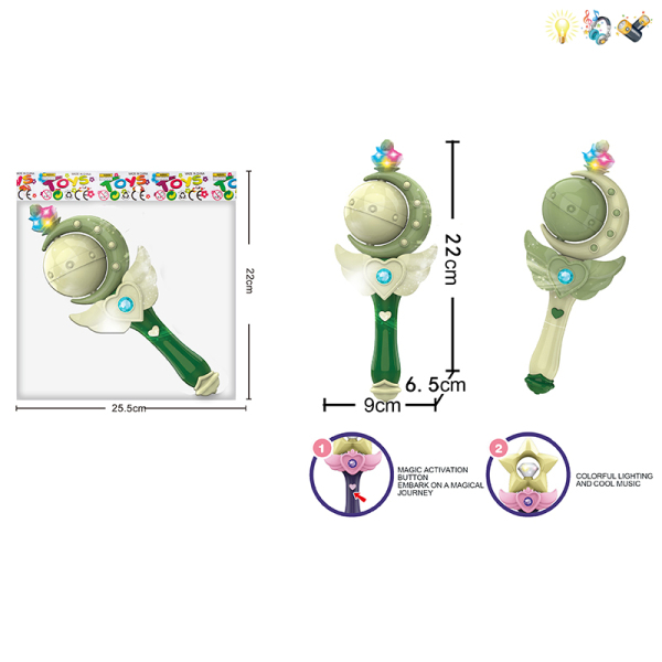 Принцесса Преображение волшебной палочки - Лунный стиль 2 цвета,Волшебная палочка,Со светом,С музыкой,IC без слов,С элементами питания,пластик【Упаковка на английском языке】_201898504_hd