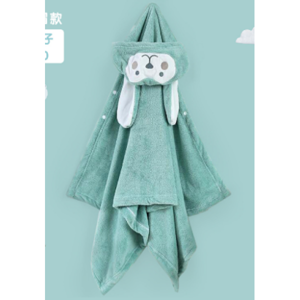 Coral fleece towel with hood (random color) mixed colors