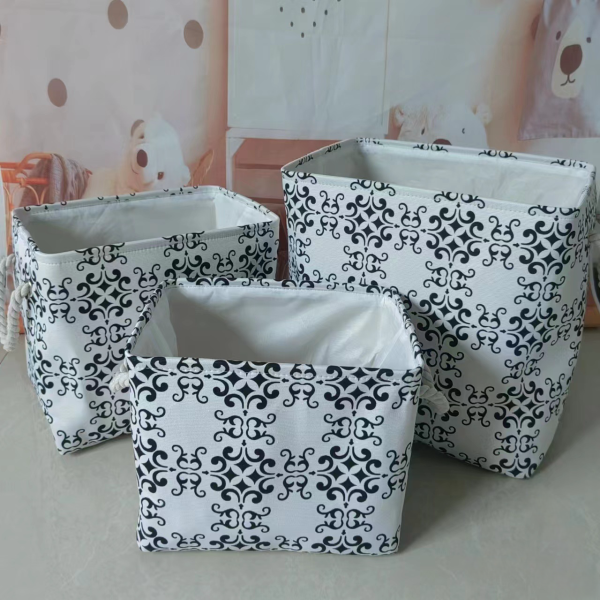 European style fabric dirty clothes basket, folding storage basket, laundry basket, monochrome clear packaging [no text packaging]