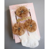 Newborn Hairband + Hair Clips + Socks Set (box to be filled by yourself),Newborns (1 year old or less),Uni size,Set,5% spandex,70% cotton,25% polyester fiber【Packaging without Words】_201616566