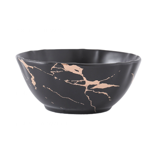 Кружево Marbled Gold Series Black Gold 5-дюймовая чаша кружевного типа,Только один вид,Керамика【Упаковка без надписей】_201401759_hd