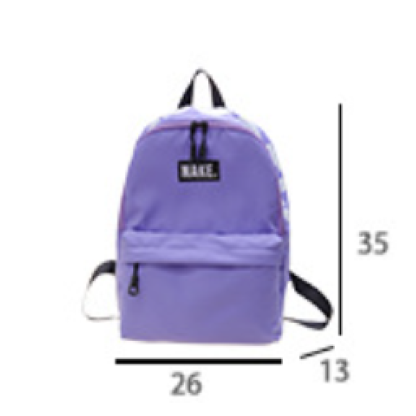 Solid color letter lightweight backpack monochrome clear purple [no text packaging]