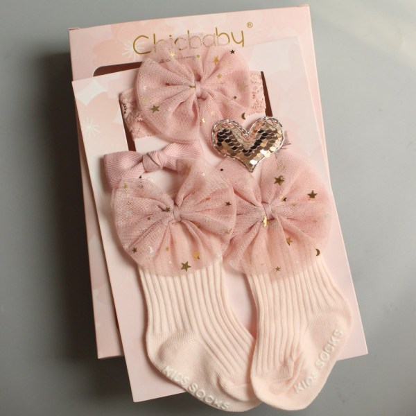 Newborn Hairband + Hair Clips + Socks Set (box to be filled by yourself)