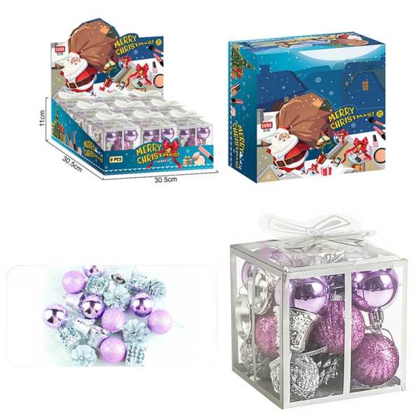 10CM Подарочная коробка с рождественскими декоративными подвесками (20 / коробка)