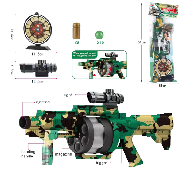 Shotgun Table tennis Submachine gun Spray painting With target Plastic【English Packaging】_201299268_hd