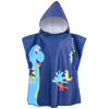 Cartoon navy blue dinosaur children's bath towel soft quick-dry cape microfiber hooded bathrobe [60*120CM,one colour only,Plush【Packaging without Words】_201741274