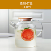 Transparent Bamboo Lid Pot Glass Flower Tea Pot [1800ML,one colour only,glass【Chinese Packaging】_201855538