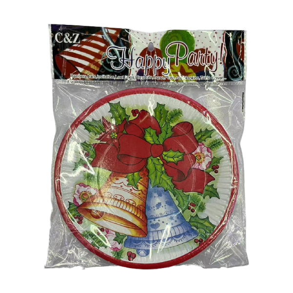 6PCS Christmas 7-inch Paper Plate,paper【Packaging without Words】_201352581_hd