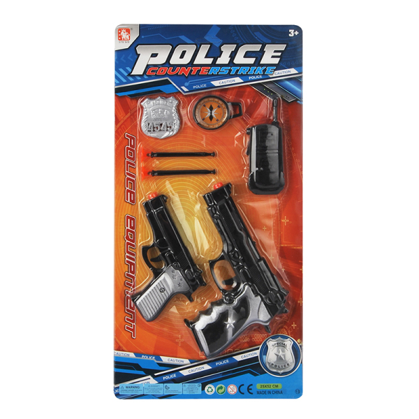 2pcs gun with intercom, compass, accessories Soft bullet Pistol
 Spray painting and solid color Plastic【English Packaging】_201214106_hd