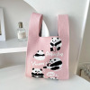 Small Knitted Cute Panda Tote Bag,Pink,one colour only【Packaging without Words】_201568059_1_m