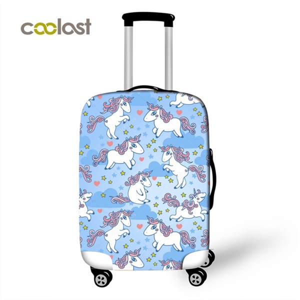 Unicorn Multi-color Printed Trolley Case Protective Bag Mixed Colors Mixed Colors [No Text Packaging]