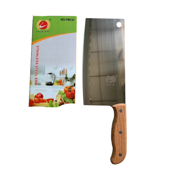 Stainless steel mahogany handle chef's cleaver