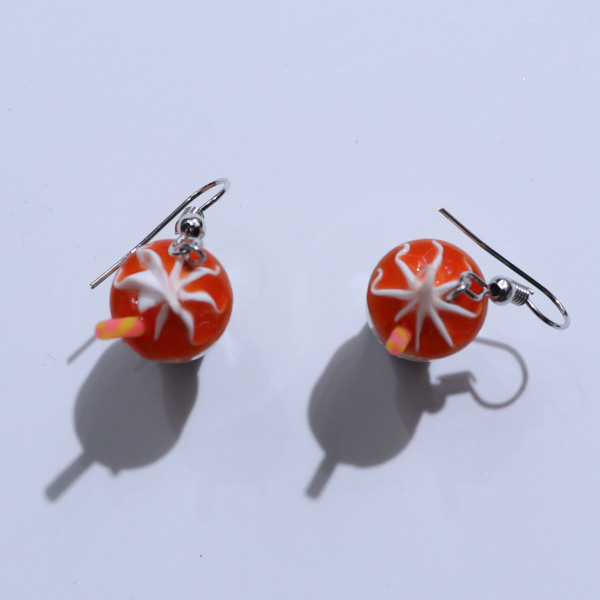 Resin Ice Cream Earrings Hook Type