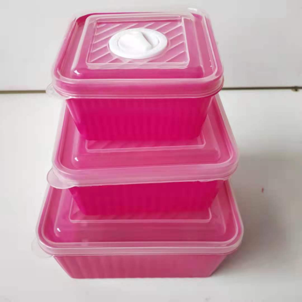 Square Plastic Crisper Box Monochrome Clear [No Text Packaging