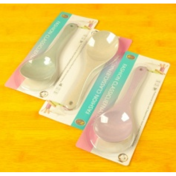 Wheat flavored single rice spoon Mix color Plastic【English Packaging】_201441988_hd