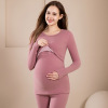 Maternity Padded Thickened Thermal Underwear Nursing Set (L/XL/XXL/XXXL),100% polyester fiber,Women,XXL,Long sleeve【Packaging without Words】_201609929