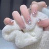 Snowflake Shiny Diamond Handmade Wearable Nails (with Jelly Gel Kit),one colour only,Plastic【Packaging without Words】_201712141