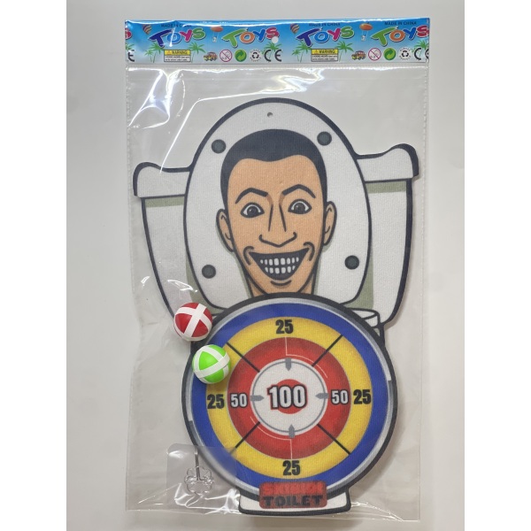 Cartoon target with 3 balls + hook