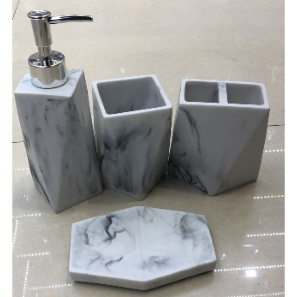 4 (pcs) Bath Sets Monochrome Clear [No Text Packing