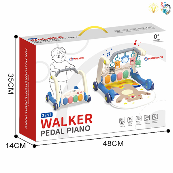 2-in-1 Pedal Piano Walker w/ Bear Projection Model