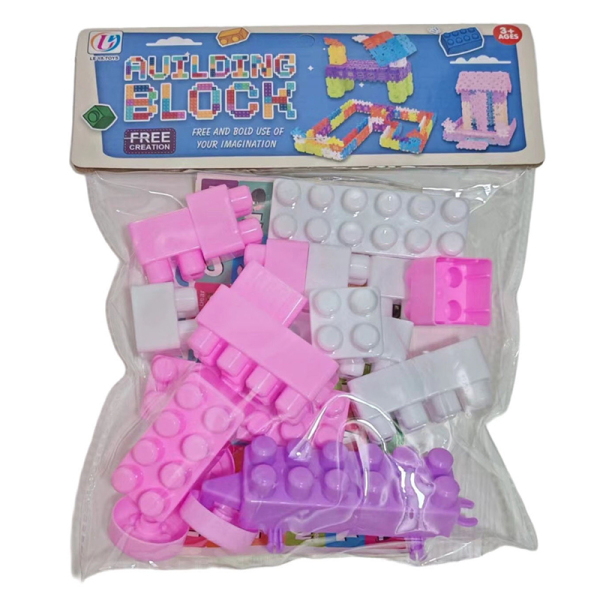 Puzzle building block set with macarons in multiple colors