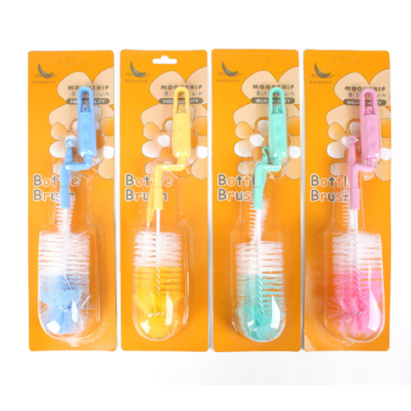 Bottle Brush Set of 2 Swivel Long Handle,Mix color,Plastic【Packaging without Words】_201509059_hd