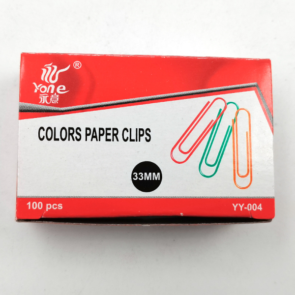 100PCS Color paper clip (33mm),Mix color,Metal【English Packaging】_200773123_hd