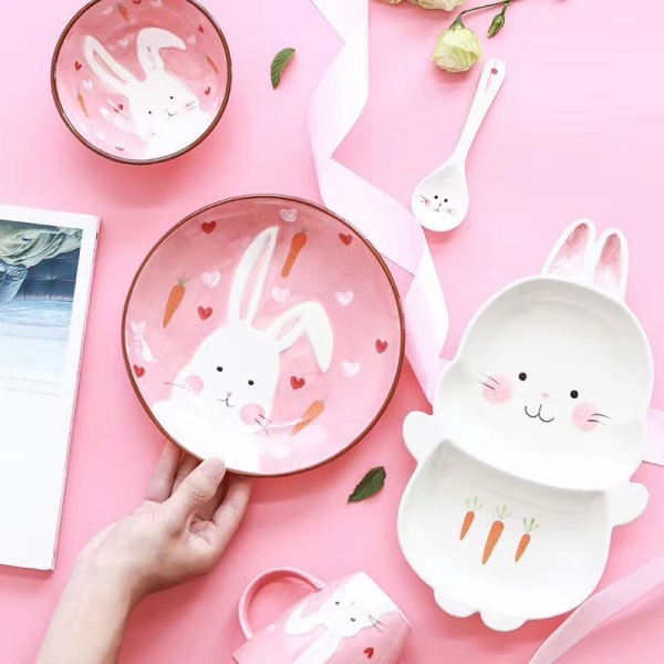 Children's cartoon ceramic tableware set