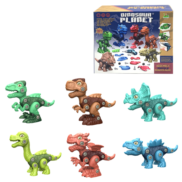 Set of 3 pieces with 6 disassembly and assembly dinosaur combinations Slide/taxiing Plastic【English Packaging】_201144407_hd