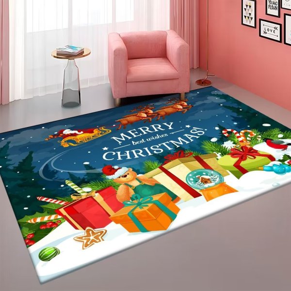 Crystal velvet Christmas non slip carpet,one colour only,Textile【Packaging without Words】_201876143_hd