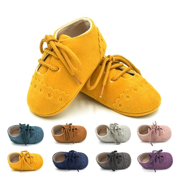 Fly Lace Up Baby Soft Sole Toddler Shoes Suede Microfiber OPP Bag OPP Bag 60 Yellow 11-13 Новорожденный (до 1 года) [Без текстовой упаковки]