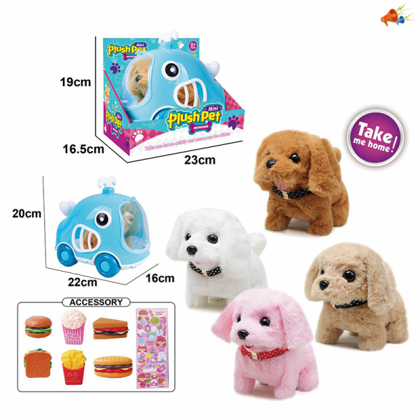 Plush walking animal+Whale animal cage+Burger set