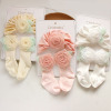 Newborn Flower Hat + Socks Set,Newborns (1 year old or less),Uni size,Set,5% spandex,70% cotton,25% polyester fiber【Packaging without Words】_201616574