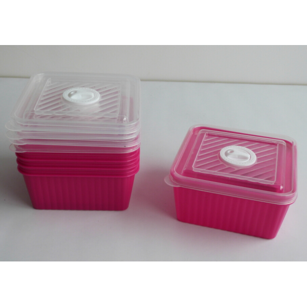 Square Plastic Crisper Box Monochrome Clear [No Text Packaging