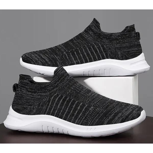 Splashproof Stretch Knit Lightweight Casual Shoes Fabric EVA OPP Bag OPP Bag 30 Black Size 39 Men [Unwritten Packaging