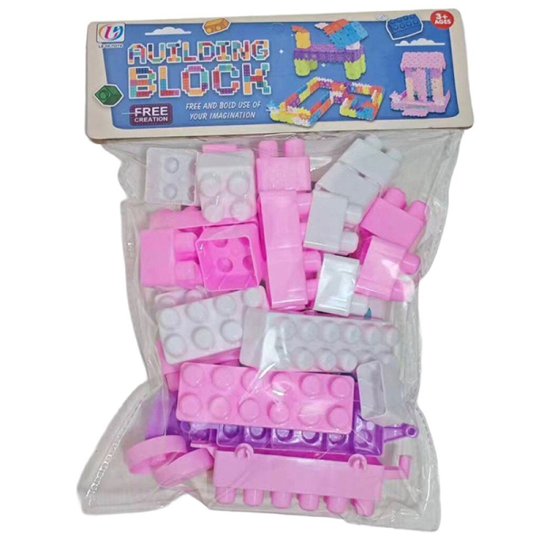 Puzzle building block set with macarons in multiple colors