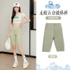 Thin section outside wear high waisted belly lifting hip yoga barbie pants fitness cycling bottoming shorts,100% nylon,Women,S-XXL,five-pointed pants【Packaging without Words】_P02802535_4_m